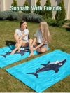 GIELYPANO Family Fun Shark Print Cotton Beach Towel - Image 4